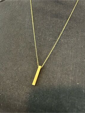 Nominal Gold Bar Pendant Necklace - Women Jewelry